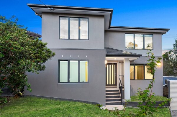 Custom built home from street front