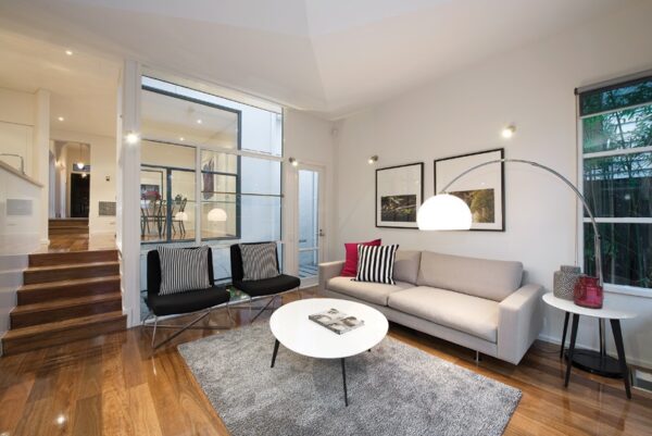 Prahran high luxury home lounge room with fine furnishings
