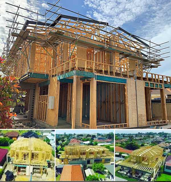Best Melbourne builders knock down and rebuild, frame completed Altona project custom designed townhouse.
