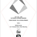 Victorian Housing Awards town house and villa development aviva homes