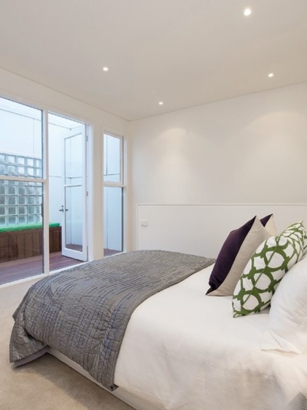 Prahran bedroom renovation looking out onto patio area